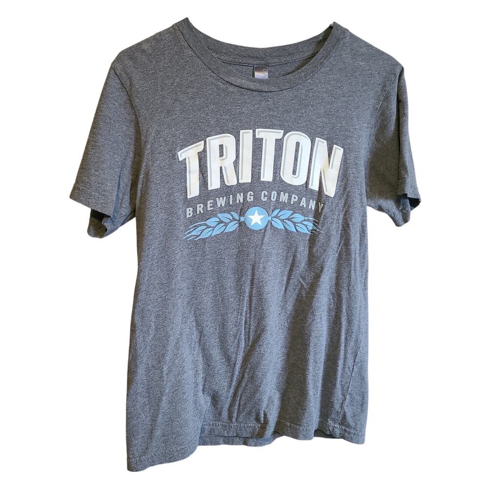 Triton Brewing‎ Company Gray Canvas TShirt Womens S Indiana Beer Soft Slim Fit